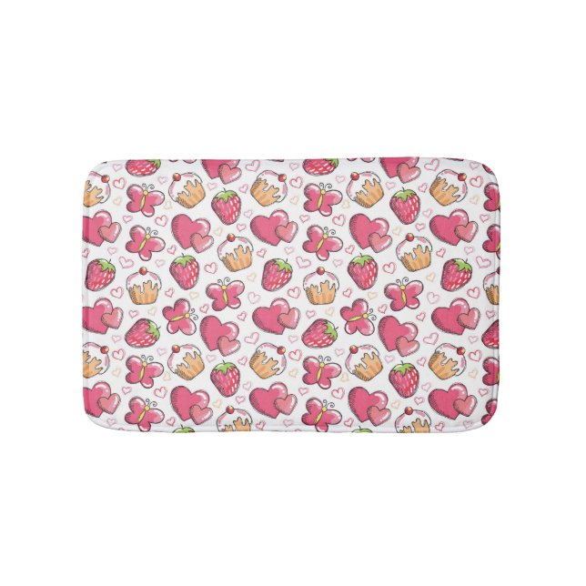 romantic food pattern bathroom mat (Front)