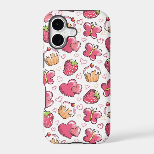 romantic food pattern iphone case (Back)