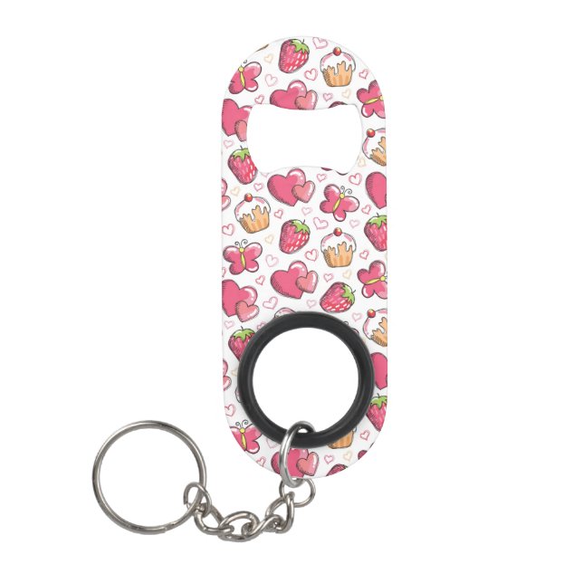 romantic food pattern keychain bottle opener (Front)