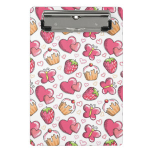 romantic food pattern mini clipboard