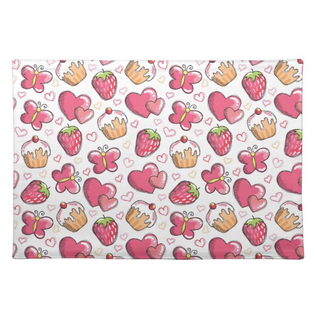 romantic food pattern placemat (Front)