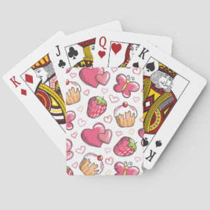 romantic food pattern poker cards