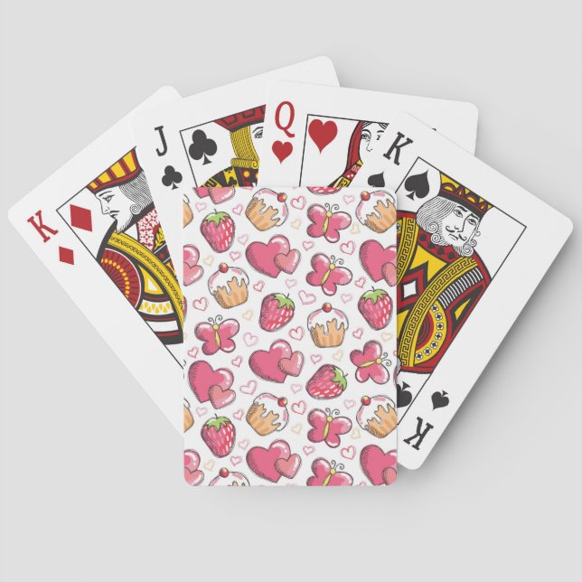 romantic food pattern poker cards (Back)