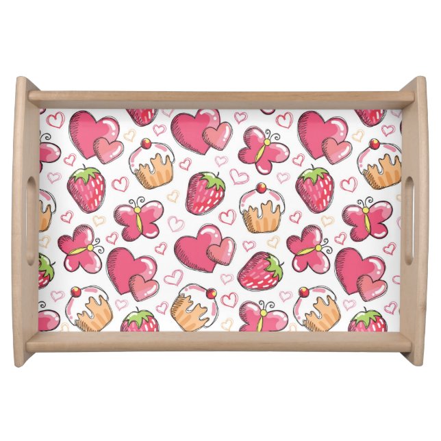 romantic food pattern serving tray (Front)