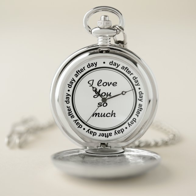 Romantic For Him, Her, I Love You Pocket Watch (Inside)