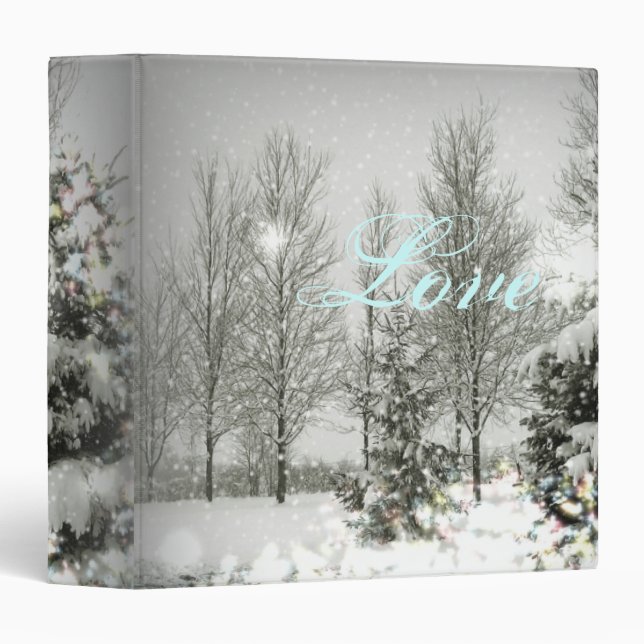 Romantic Forest Christmas trees Winter Wedding Binder (Front/Spine)