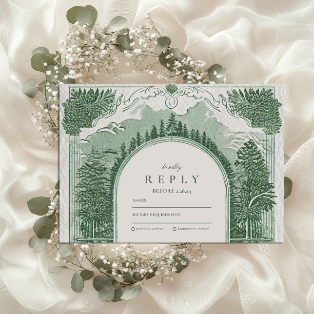 Romantic Forest Scene  RSVP Card (Creator Uploaded)
