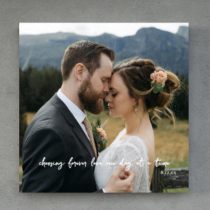 Romantic Forever Love Wedding Photo Couple Faux Canvas Print
