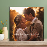 Romantic Forever Love Wedding Photo Couple Faux Canvas Print<br><div class="desc">Romantic, forever love, wedding photo couple faux canvas. Showcase your favorite wedding pictures with this modern faux canvas print, with the words in a beautiful script overlay. Sentimental message states, " choosing forever love one day at a time". Customize your personal information easily. The affordable price and high quality make...</div>