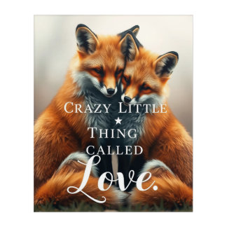 Romantic Fox Love Illustration Acrylic Print