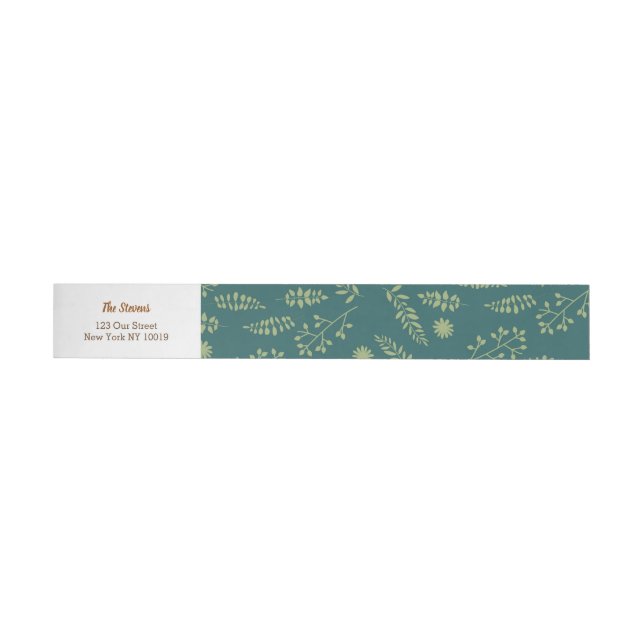 Romantic Foxes and Rustic Floral Foliage Wedding Wrap Around Address Label (Individual)