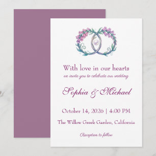 Romantic foxgloves digitalis wedding invitation