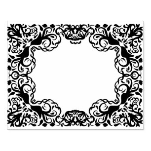 Romantic Frame Birds Rubber Stamp