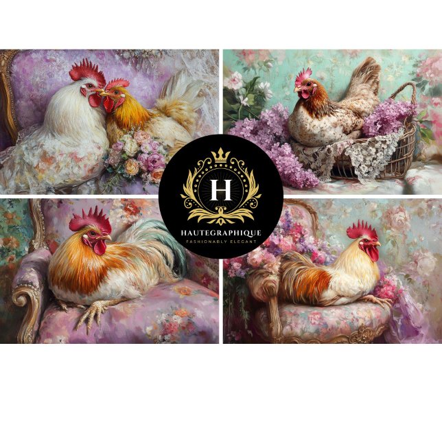 Romantic French Country Chicken Decoupage Tissue Paper (Creator Uploaded)