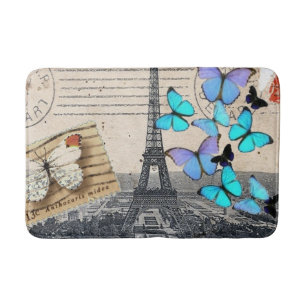 romantic french france travel paris eiffel tower bath mat
