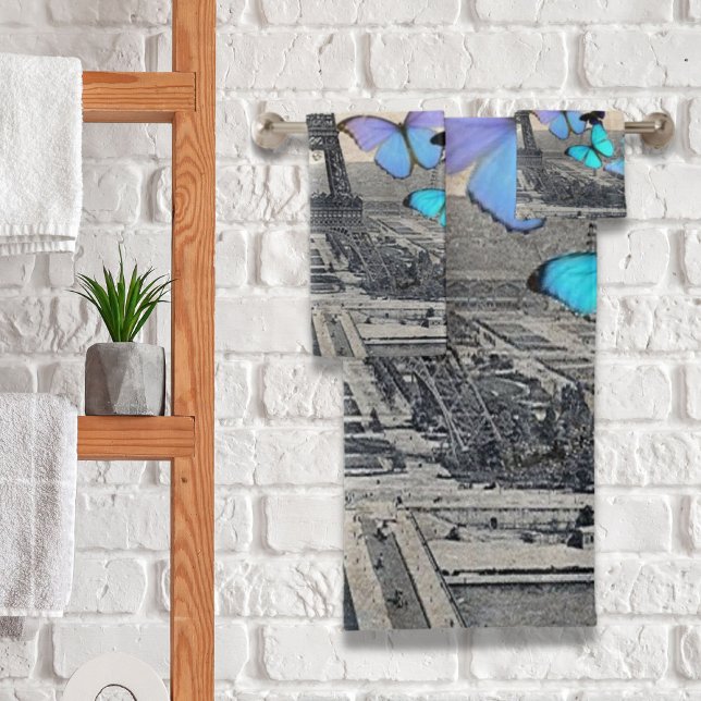 romantic french france travel paris eiffel tower bath towel set (romantic french france travel paris eiffel tower bath towel set)