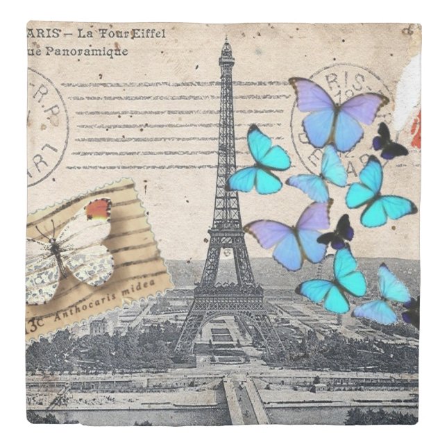 romantic french france travel paris eiffel tower duvet cover (Front)