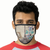 romantic french france travel paris eiffel tower face mask (Worn Him)
