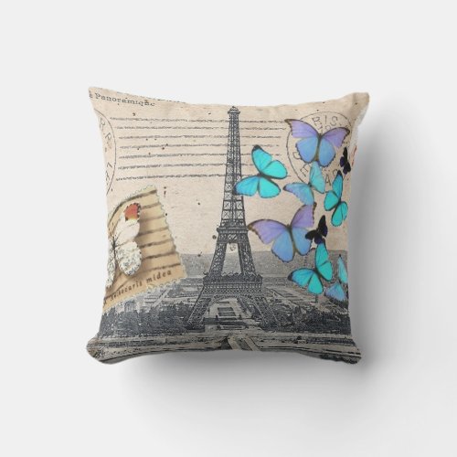 romantic french france travel paris eiffel tower outdoor pillow