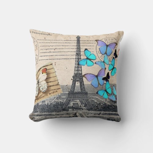 romantic french france travel paris eiffel tower throw pillow