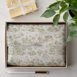 Romantic French Garden Wedding Watercolor Pattern Tissue Paper