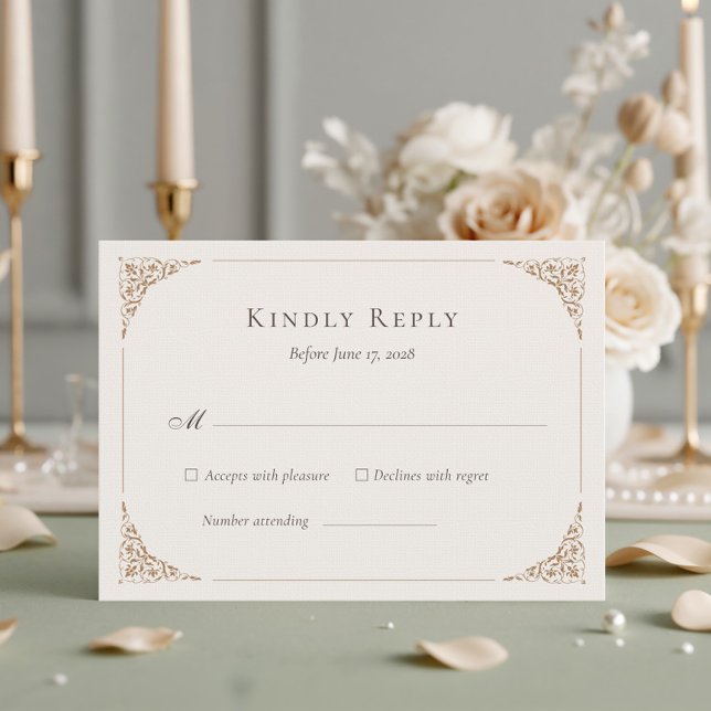 Romantic French Heron Wedding Suite RSVP Card (Creator Uploaded)