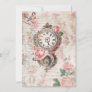Romantic French Roses, Clock & Filigree Collage Note Card