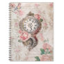 Romantic French Roses, Clock & Filigree Collage Notebook