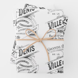 Romantic French Vintage Advertisement Wrapping Paper Sheets