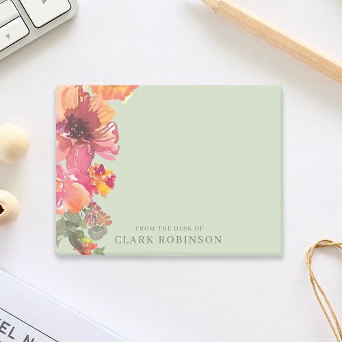 Romantic From The Desk Of Watercolour Floral Post_it Notes