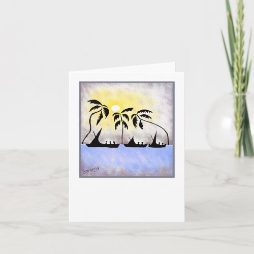 Romantic Full Moon sailing Thank You Card