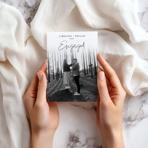 Romantic Full Photo & Handwritten Script Engagemen Invitation