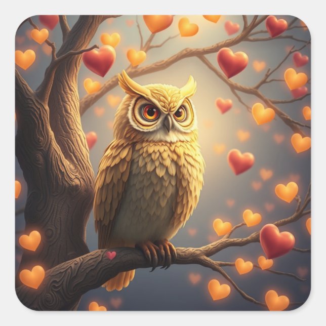 Romantic Fun Owl Stickers (Front)