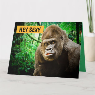 ROMANTIC FUNNY GORILLA APE GREETING CARDS