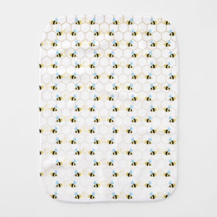 Romantic Funny Two Honeybees In Love Design Baby Burp Cloth