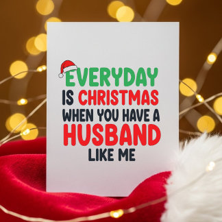 Romantic Funny Wife Christmas Greeting Holiday Card