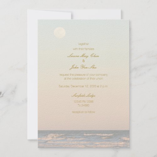 Romantic Galveston Beach Texas Seaside Wedding Invitation