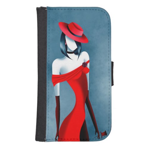 Romantic Gangster Lady with Rose Phone Wallet Case