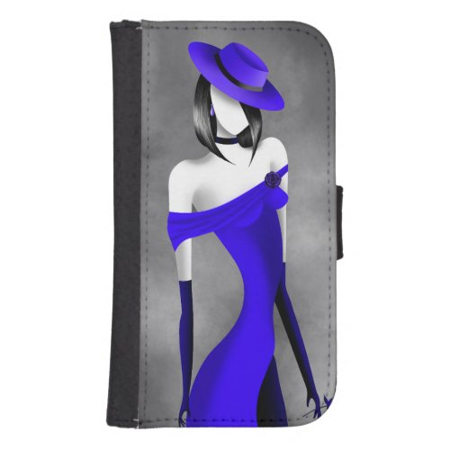 Romantic Gangster Lady with Rose Phone Wallet Case