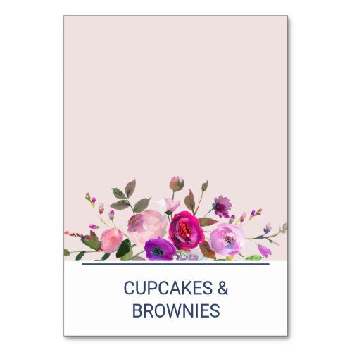 Romantic Garden Buffet Food Labels Card