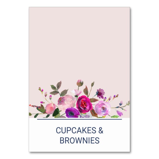 Romantic Garden Buffet Food Labels Card (Front)