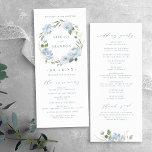 Romantic garden dusty blue floral wedding program<br><div class="desc">Romantic watercolor floral wreath in dusty blue and sage green,  with modern trendy script,  elegant and romantic,  great for modern wedding,  romantic wedding,  and botanical garden wedding in spring,  summer and winter.
See all the matching pieces in collection.</div>