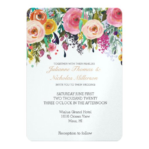 Romantic Garden Floral Wedding Card | Zazzle
