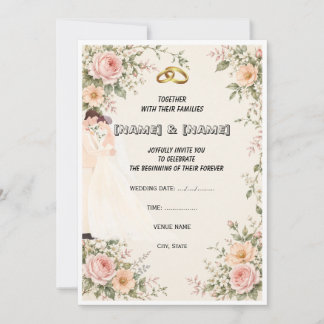 Romantic Garden Floral Wedding Invitation