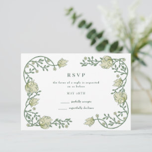 Romantic Garden Floral Wedding RSVP Card