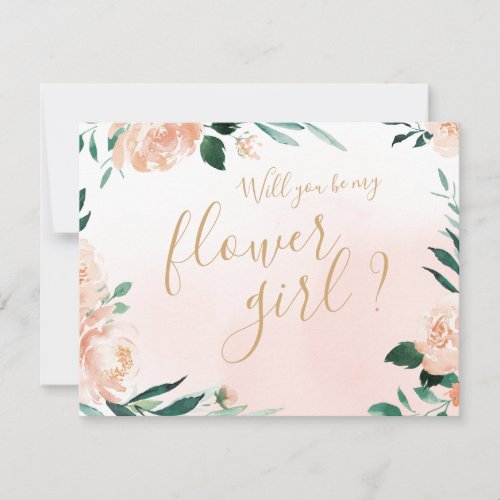 Romantic garden floral Will you be my flower girl Invitation