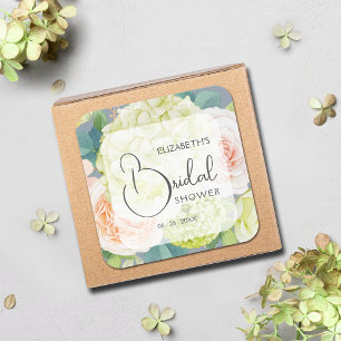 Romantic Garden Flowers Bridal Shower Square Sticker