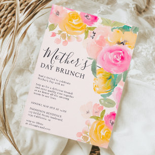 Romantic garden flowers spring mother's day invitation