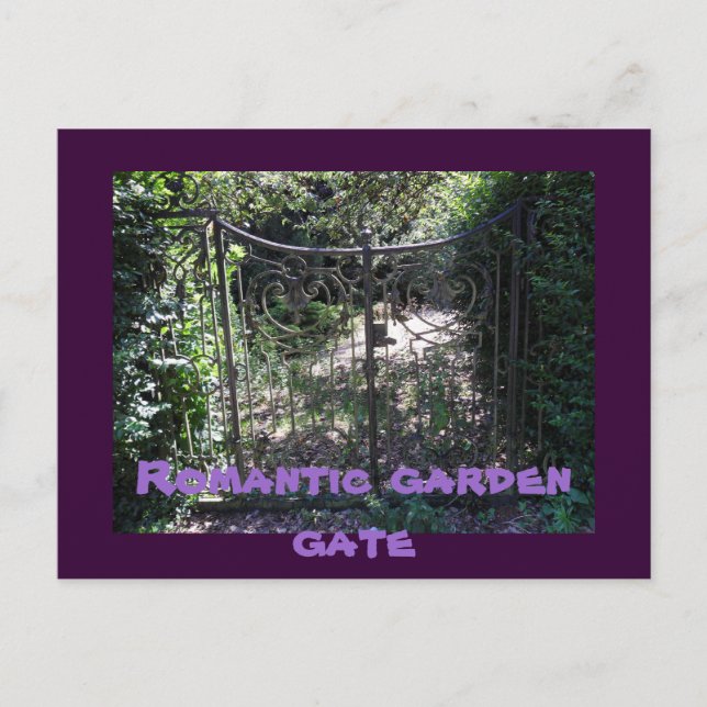 Romantic garden gate postcard (Front)