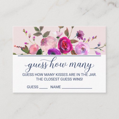 Romantic Garden Guess How Many Kisses Game Cards